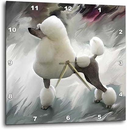 3dRose Wall Clock Silent - 10 inch - Standard Poodle - Dogs Poodle