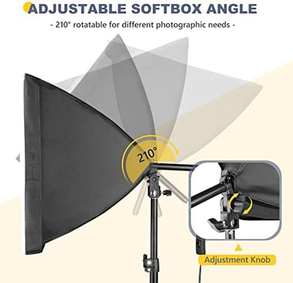 Torjim Softbox Photography Lighting Kit | 16" X 16" & 85W LED Studio Lights