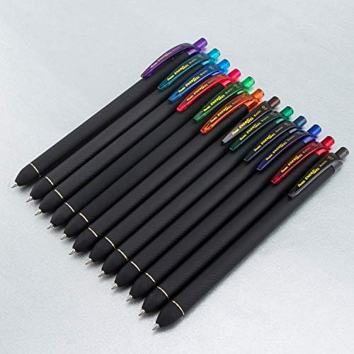 Pentel EnerGel Kuro Liquid Gel Pen, (0.7mm) Medium line, Orange Ink, 12 Pack (BL437R1-F)