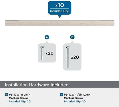 Amerock 10BX37132G10 | Satin Nickel Cabinet Pull | 5-1/16 inch (128mm) Center-to-Center | 30 Pack | Cityscape | Furniture Hardware