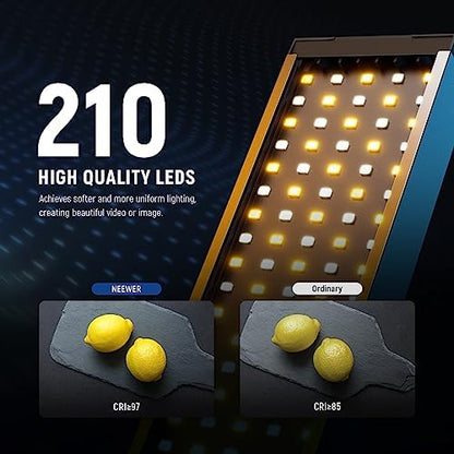 NEEWER Upgraded LED Video Light Stick & 2.4G Remote Kit, 2 Pack Handheld Dimmable 3200K~5600K CRI97+ Video Lighting with Stands/Filters/Bag for YouTube Video Recording Photography Gaming, BH20B Black