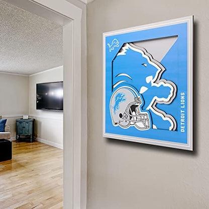 YouTheFan NFL Detroit Lions 3D Logo Series Wall Art