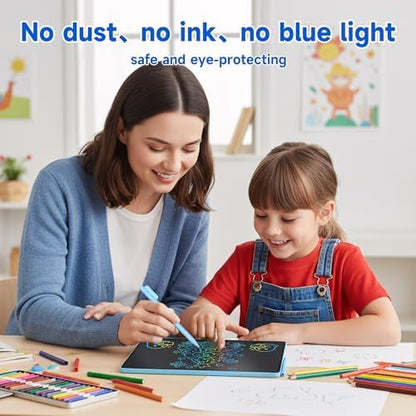 16 Inch Large LCD Writing Tablet for Kids, Colorful Reusable Electronic Doodle Board with Stylus, Educational Drawing Pad for Math Practice & Learning, Travel Essential Toys for Boys Girls (Blue)
