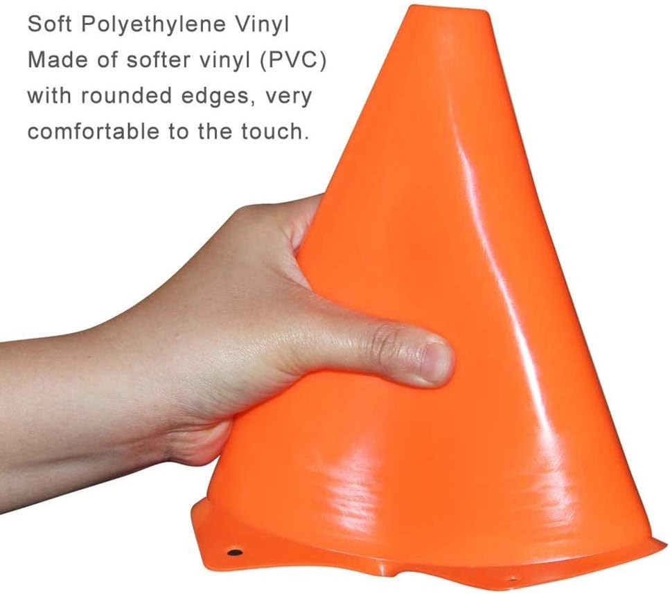 Soccer Cones (9 Inch 20 Pack), Agility Training Sport Cone with Carry Bag for Drilling Football Basketball Field Markers,