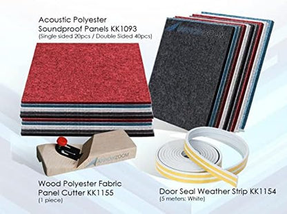 Arrowzoom 20-Pack Polyester Acoustic Panels 12x12 in Blue AZ1184