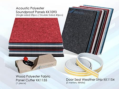 Arrowzoom 20-Pack Polyester Acoustic Panels 12x12 in Red AZ1184