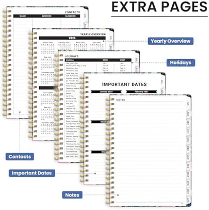 Large Planner 2026-2027, A4 (8.5" x 11") Hardcover Weekly & Monthly Planner July 2026 - June 2027 with Monthly Tabs, Academic Planner for School, Work and Office, Pelagia Parade