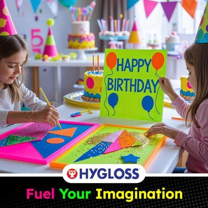 Hygloss Poster Board 11 x 14, 25 Pack Neon Yellow, Colored Posterboard