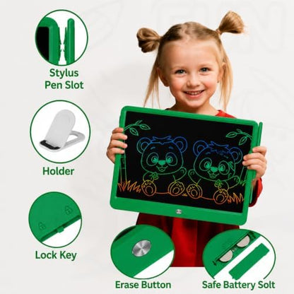 TEKFUN LCD Writing Tablet for Kids, Teen Girl Boy Gifts Ideas, Drawing Tablet for Kids, Birthday Christmas Gift Ideas for Girls Boys (Green, 12.6" W x 10" H)