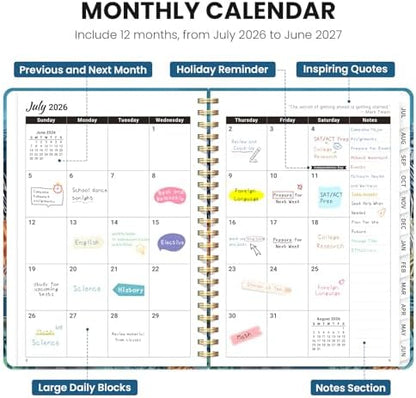 ZOTIA Planner 2026-2027 Weekly & Monthly Calendar Planner Jul 2026-Jun 2027