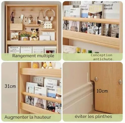 Narrow Doorway Sto Shelf, 3-4 Tier Wall nizer, Cact Bookcase for Bedroom, Living Room, Home, Office - Space-Saving Design Behind Door