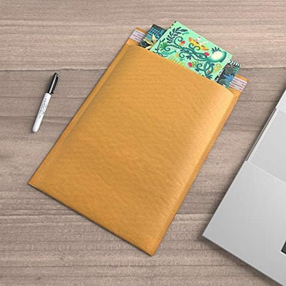 Amazon Basics Kraft Bubble Self-Seal Padded Mailing Envelopes, 10.5" x 16" (Internal Size 10.25" x 15"), Shipping Packaging, Brown, 25-Pack