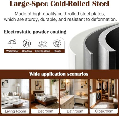 SteeLoong 86" Metal Wardrobe Cabinet,Armoire Wardrobe Closet with 3 Drawers