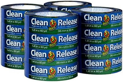 Duck Clean Release Blue Painters Tape, Masking Tape for Paint Projects, 1.5 in (1.41 in x 60 yd) 16-Pack, 284373