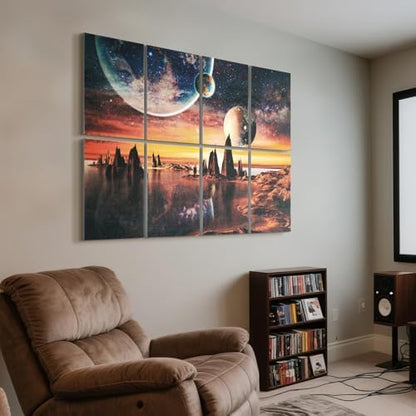 UMIACOUSTICS 8 Pcs 0.7Inch Thick Art Acoustic Panels Twice Thicker to other 0.35 Inch,Total 47.2” x 31.5” Decorative Acoustical Wall Panels for Home, Office, Hotel, Stars Shine-Brightly