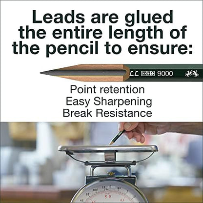 Faber-Castell Perfect Pencil Castell 9000 and 3 Count Refill - #2 Lead | Includes Sharpener, Protector, and Pencil Extender