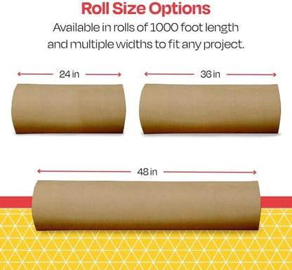 School Smart Butcher Kraft Paper Roll, 40 lb, 24 Inches x 1000 Feet, Brown