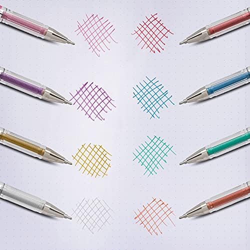 Pentel Arts Slicci Metallic 0.8 mm Needle Tip Gel Pen, Assorted Colors, 3 Pack (BG208BP3M)