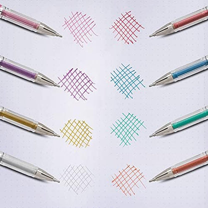 Pentel Arts Slicci Metallic 0.8 mm Needle Tip Gel Pen, Assorted Colors, 3 Pack (BG208BP3M)