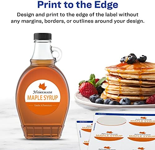 Avery® Matte White Round Labels, Sure Feed® Technology, 1.5" Diameter, 500 Matte White Printable Labels