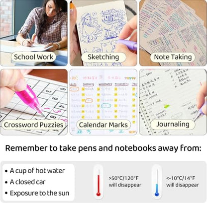 12Pcs Retractable Erasable Gel Pens Clicker,Fine Point 0.7mm Smooth Writing Pens,For Writing Journaling Taking Notes School Office Home. (12Black)
