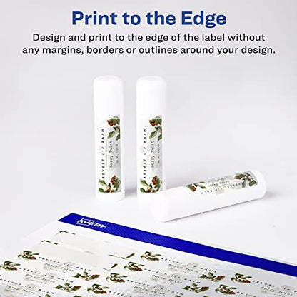 Avery® Glossy White Rectangle Labels, Sure Feed® Technology, 2/3" x 1-3/4", 4,400 Glossy White Labels, Print-to-The-Edge, Permanent Adhesive, Laser/Inkjet Printable