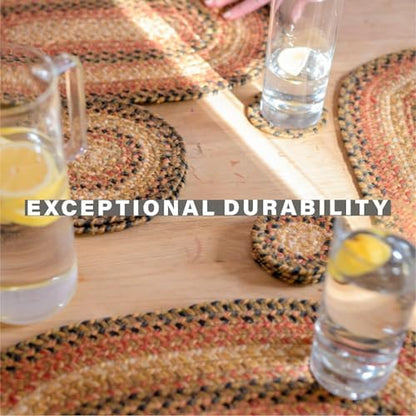 Homespice Russet Jute Braided Trivets Ideal as Hot Pads, Round 8" Set of 3