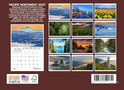Pacific Northwest Calendar 2027 PNW Monthly Wall Calender 12 Month