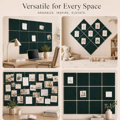 Stripe Felt Bulletin Board Tiles, Cork Board Alternative 48 x 36 in