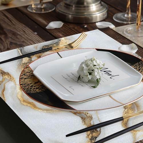 ALAZA Luxurious Marble Pattern 1 PC Placemats Rectangle Table Mat for Dining Table Restaurant Kitchen Home Decor, 12" x 18"