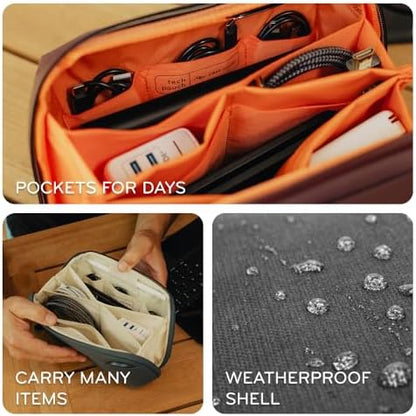 Peak Design Small Tech Pouch, Kelp, Electronics Organizer for Travel or Everyday Carry, Origami-Style Storage, Cable Pass-Through, Weatherproof Recycled Nylon, Gear Carry Bag for Men and Women