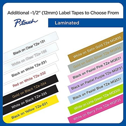 Brother Genuine P-Touch, TZe-231 10-Pack Tape (TZE23110PK) ½â€ (0.47â€) x 26.2 ft. (8m) (Pack of 10) Laminated P-Touch Tape, Black on White