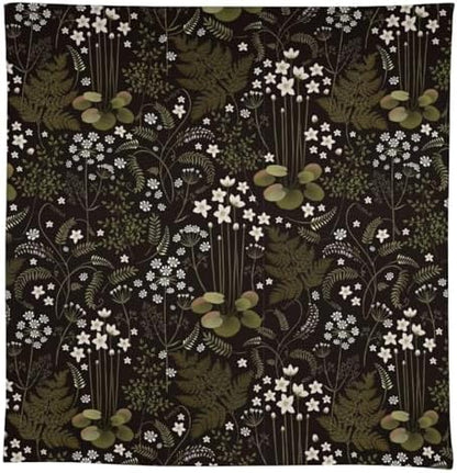 Woodland Field Tablecloth, Rustic Forest Wild Flower Herb Fern Farmhouse Natural Floral Table Cloth for Picnic Party Dining Room Home Decor 55x55in