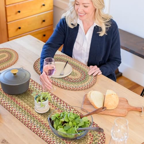 Homespice Azalea Jute Braided Table Runner, Oval 8x28 Set of 2