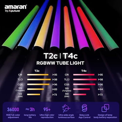 Aputure Amaran T4C 40W RGBWW LED Tube Light,APP/DMX Control,47.2Inch/120cm