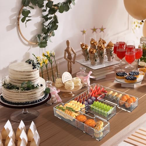 11" Acrylic Letter Charcuterie Tray,Fillable Alphabet & Number Box(Letter E)