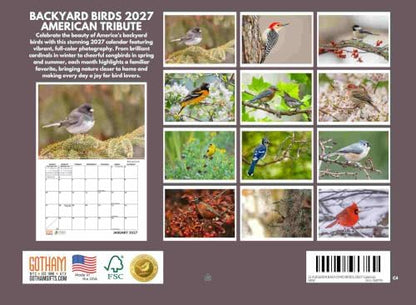 JJ Audubon Tribute Backyard Birds Calendar 2027 Monthly