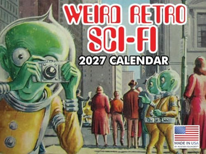 Weird Retro Sci Fi Calendar 2027 Vintage Scifi Monthly Wall Calender 12 Month