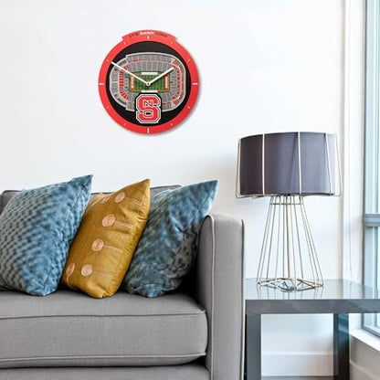 YouTheFan NCAA NC State Wolfpack StadiumView 3D Wall Clock