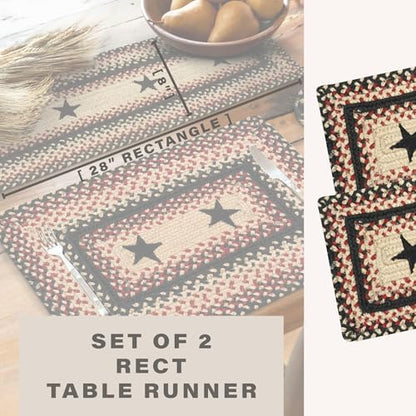 Homespice Gloucester Jute Braided Table Runner, Rect 8x28 Set of 2