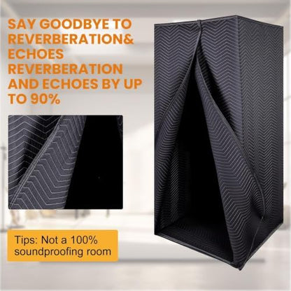 6.28 FT Portable Vocal Booth, Foldable Sound Isolation Recording Booth