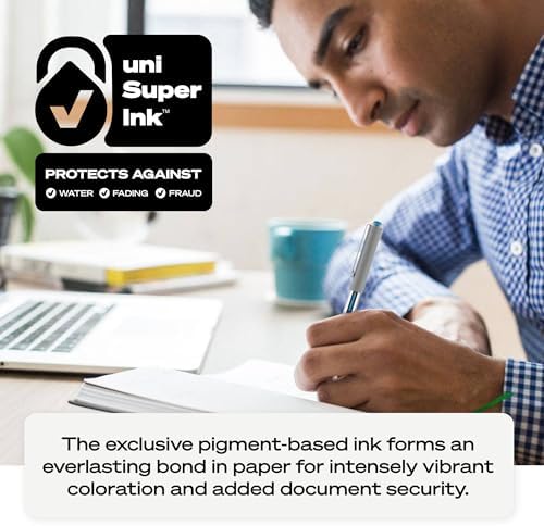 uniball Vision Needle Rollerball Pens, Micro Point (0.5mm), Black, 12 Pack