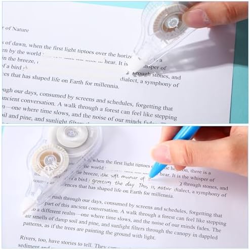 AmazingSpark 30 Pcs Correction Tape Bulk 39.4 ft White Wrong out Tear-resistant Instant Corrections Easy to Use Applicator for School, Office, Note Taking, Journal, Tape Width 0.2in (Clear)