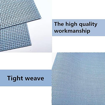 WAZAIGUR Placemats Crisscross Woven Vinyl Place Mats Set of 6 Nattier Blue