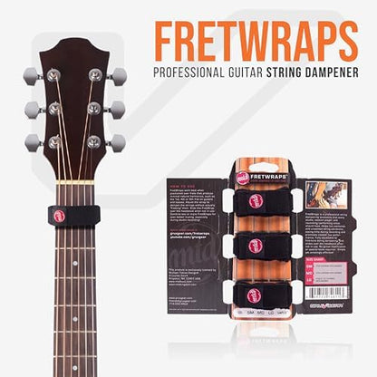 Gruv Gear Fret Wrap & Guitar Mute MTD Edition, Fretwrap for Acoustic, Electric & Bass | String Dampener Recording, Tapping & Practice Accessory (3 Pack, Small MTD Edition, Fits 4 String Bass, 6