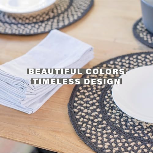 Homespice Manchester Jute Braided Placemats, Round 15" Set of 2