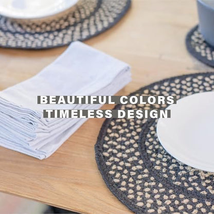 Homespice Manchester Jute Braided Placemats, Round 15" Set of 2