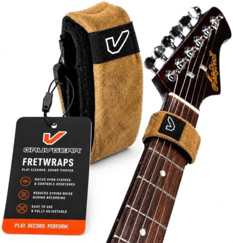 Gruv Gear Fret Wrap & Guitar Mute, Fretwrap for Acoustic, Electric & Bass | String Dampener Recording, Tapping & Practice Accessory (1 Pack, Extra Large Maple, Fits 7-12 String Bass, Extended Guitar