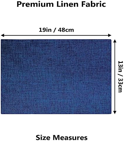 Demetex Cloth Table Placemats Heat Resistant Linen Place Mats Set of 4 Navy Blue Stains Resistant Plate Mats for Dinner Party Banquet, Indigo