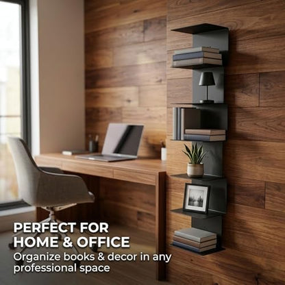 Invisible Floating Bookshelf With Metal Spine Wall Mounted Storage For Books And Decor, Space-Saving Display Unit For Home And Office Use(White,Medium)
